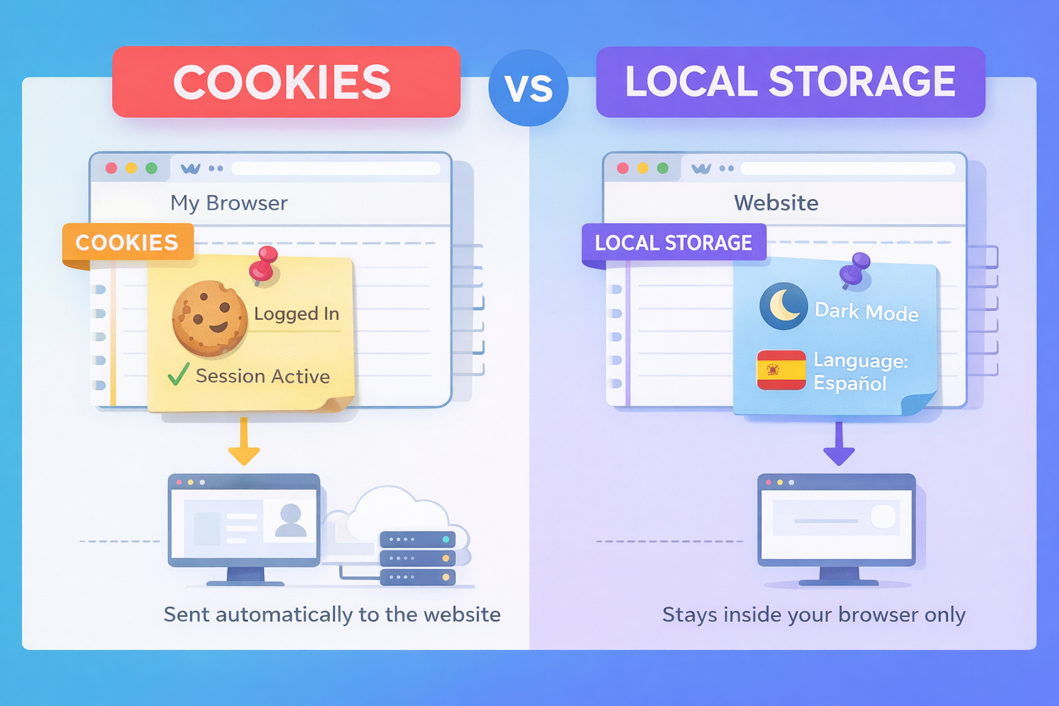 How Websites Remember You: Cookies vs Local Storage